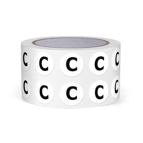 FINDAT Buchstabe C Dot Aufkleber 13mm selbstklebende Vinyl wasserfest Großbuchstaben Alphabet Rund Etiketten für Lagerhäuser Schulen Fabriken Gewerbe 1000 Stück FINDAT Buchstabe C Dot Aufkleber 13mm selbstklebende Vinyl wasserfest Großbuchstaben Alphabet Rund Etiketten für Lagerhäuser Schulen Fabriken Gewerbe 1000 Stück von FINDAT