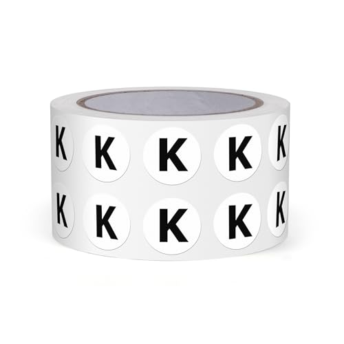 FINDAT Buchstabe K Dot Aufkleber 13mm selbstklebende Vinyl wasserfest Großbuchstaben Alphabet Rund Etiketten für Lagerhäuser Schulen Fabriken Gewerbe 1000 Stück FINDAT Buchstabe K Dot Aufkleber 13mm selbstklebende Vinyl wasserfest Großbuchstaben Alphabet Rund Etiketten für Lagerhäuser Schulen Fabriken Gewerbe 1000 Stück von FINDAT
