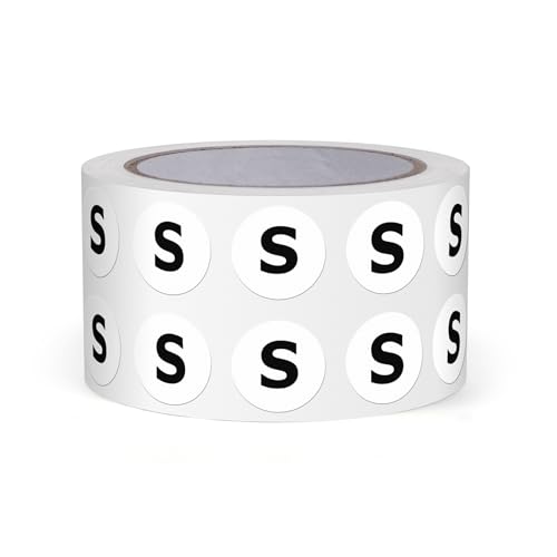 FINDAT Buchstabe S Dot Aufkleber 13mm selbstklebende Vinyl wasserfest Großbuchstaben Alphabet Rund Etiketten für Lagerhäuser Schulen Fabriken Gewerbe 1000 Stück von FINDAT