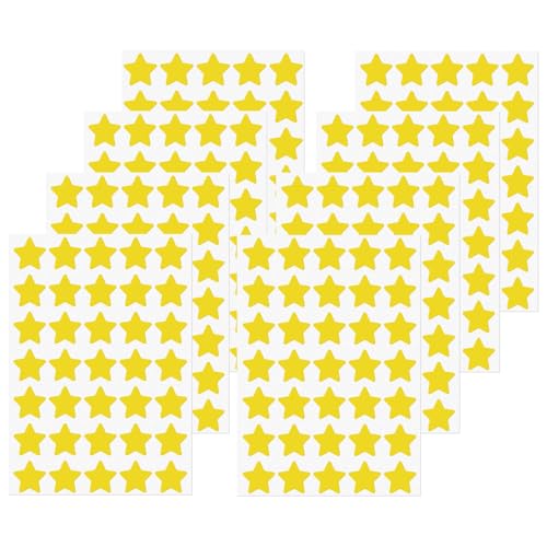 FINDAT Gelb Sterne Aufkleber 25mm Selbstklebende Etiketten 700 Stück Belohnungssticker für DIY Design Scrapbooking 20 Blätter von FINDAT