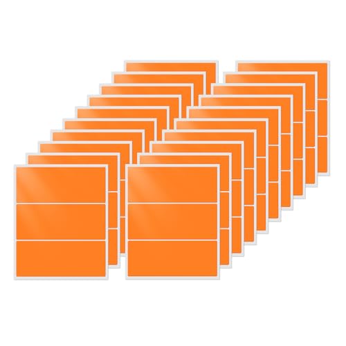 FINDAT Große Rechteckige Etiketten 102 × 51 mm Vinyl Wasserfeste Selbstklebende Namensschilder Aufkleber Klebeetiketten zum Beschriften für Büro Haus Schule DIY 60 Stück Orange FINDAT Große Rechteckige Etiketten 102 × 51 mm Vinyl Wasserfeste Selbstklebende Namensschilder Aufkleber Klebeetiketten zum Beschriften für Büro Haus Schule DIY 60 Stück Orange von FINDAT
