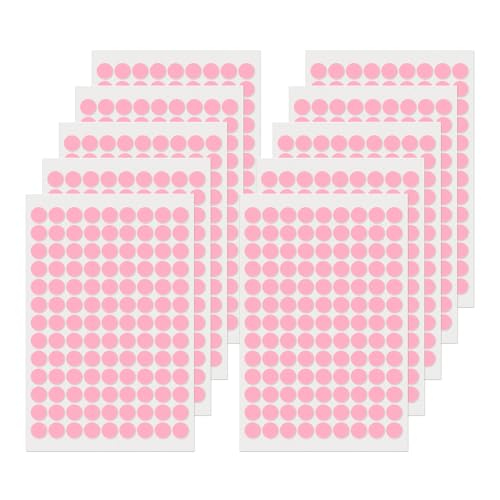 FINDAT Klebepunkt Etiketten 13 mm Rund Kleine Wasserfeste Markierungspunkte Selbstklebende Aufkleber zum Beschriften für Büro Haus Schule DIY 1170 Stück Rosa von FINDAT