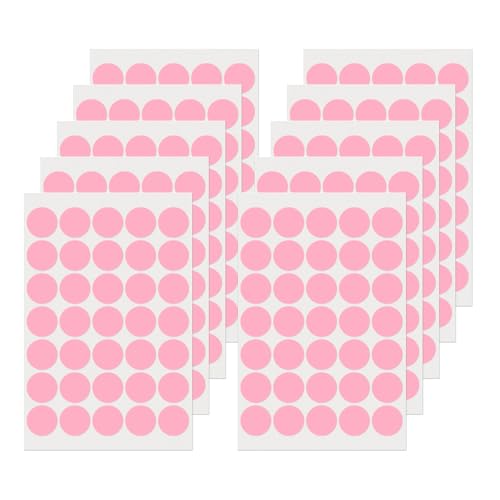 FINDAT Klebepunkt Etiketten 25 mm Rund Kleine Wasserfeste Markierungspunkte Selbstklebende Aufkleber zum Beschriften für Büro Haus Schule DIY 350 Stück Rosa von FINDAT