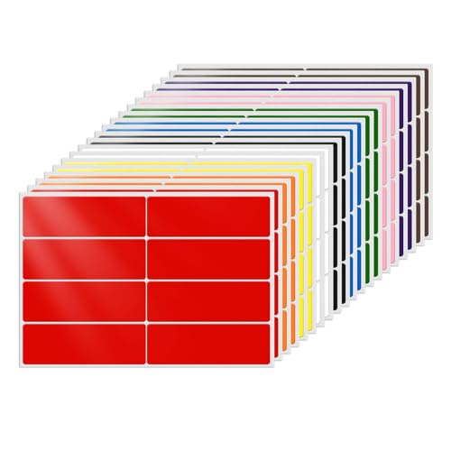 FINDAT Rechteckige Etiketten 75 × 25 mm Vinyl Wasserfeste Selbstklebende Namensschilder Aufkleber Klebeetiketten zum Beschriften für Büro Haus Schule DIY 160 Stück 10 Farben FINDAT Rechteckige Etiketten 75 × 25 mm Vinyl Wasserfeste Selbstklebende Namensschilder Aufkleber Klebeetiketten zum Beschriften für Büro Haus Schule DIY 160 Stück 10 Farben von FINDAT