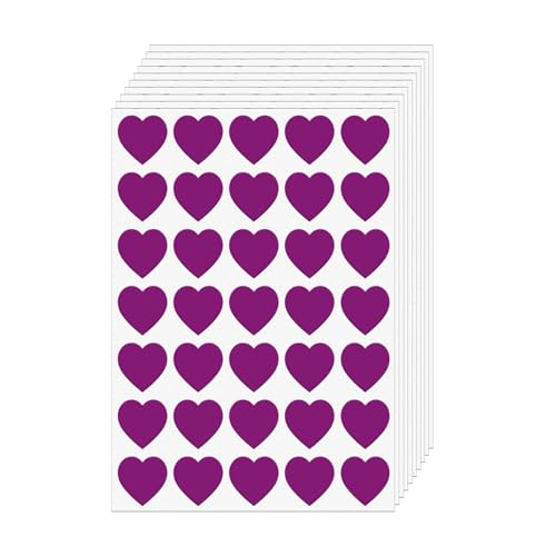FINDAT Violett Herz Aufkleber 25mm Selbstklebende Etiketten 700 Stück Belohnungssticker für DIY Design Scrapbooking 20 Blätter von FINDAT