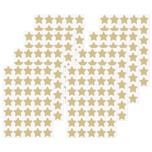 FINDAT khaki Sterne Aufkleber 25mm Selbstklebende Etiketten 700 Stück Belohnungssticker für DIY Design Scrapbooking 20 Blätter von FINDAT