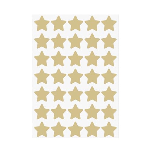 FINDAT khaki Sterne Aufkleber 25mm Selbstklebende Etiketten 700 Stück Belohnungssticker für DIY Design Scrapbooking 20 Blätter von FINDAT