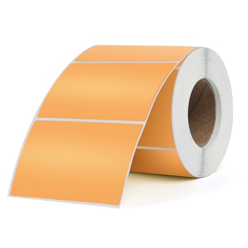 FINDAT Orange Etiketten 76 x 50 mm Vinyl Rolle Selbstklebende Thermo-Aufkleber Wasserdichtes Rechteck Drucker Etiketten für Büro DIY Design Barcode Versand 500 Stück FINDAT Orange Etiketten 76 x 50 mm Vinyl Rolle Selbstklebende Thermo-Aufkleber Wasserdichtes Rechteck Drucker Etiketten für Büro DIY Design Barcode Versand 500 Stück von FINDAT