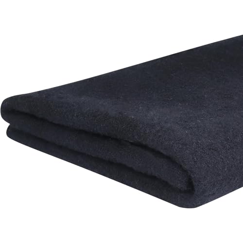 FINDUFA Wollfilzstoff, 45,7 x 99,1 cm, reiner Merino-Filzstoff zum Nähen, DIY, Wollfilz, Basteln, Nadelfilzen, Nassfilzen, handgefertigt, Heimliner, Weben, Schwarz von FINDUFA