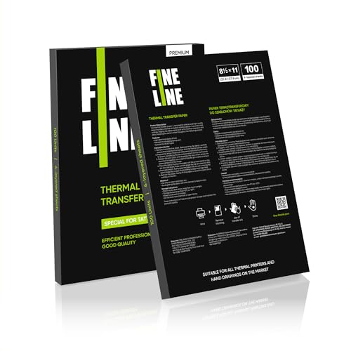 FineLine 100 Stück Tattoo Zubehör Stencil Papier - Transferpapier Tattoo - Tattoo Papier zum Bedrucken - Thermopapier A4 für Tattoos - Blaupausen-Matrizenpapier für Tattoos FineLine 100 Stück Tattoo Zubehör Stencil Papier - Transferpapier Tattoo - Tattoo Papier zum Bedrucken - Thermopapier A4 für Tattoos - Blaupausen-Matrizenpapier für Tattoos von FINE LINE