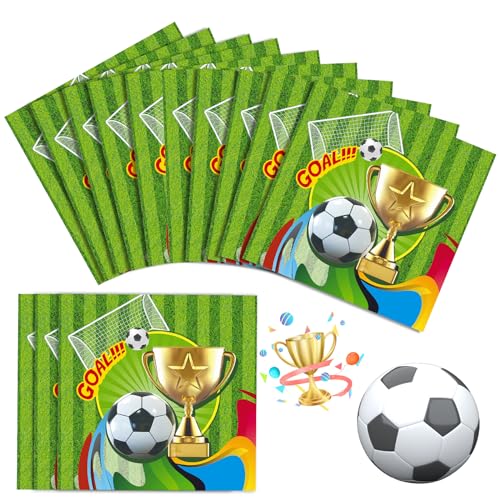 FINEASY 80 Stück Servietten Fussball, 33 x 33 cm Fußball Servietten, Fußball Dekorationen für Fußballspiele,Mottopartys, Kindergeburtstage, Tischdekoration FINEASY 80 Stück Servietten Fussball, 33 x 33 cm Fußball Servietten, Fußball Dekorationen für Fußballspiele,Mottopartys, Kindergeburtstage, Tischdekoration von FINEASY