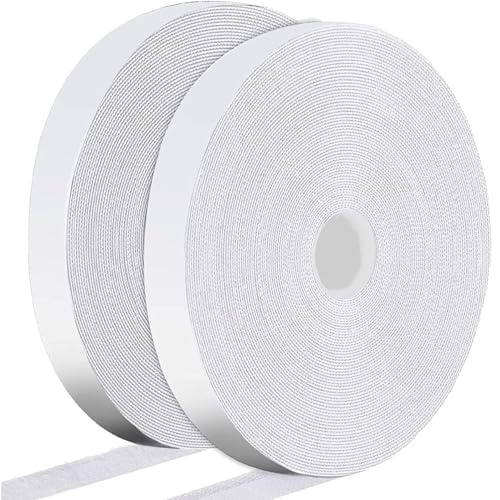 FINEASY Klettband Selbstklebend Extra Stark 8M, Klettverschluss Selbstklebend 20mm Breit Doppelseitig Klebende, Selbstklebendes Klettband Selbstklebendes Klebepad (Weiß) von FINEASY