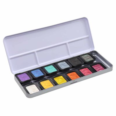 FINETEC Perlglanzfarben Rainbow im Metallkasten 12 Farben von Royal Talens