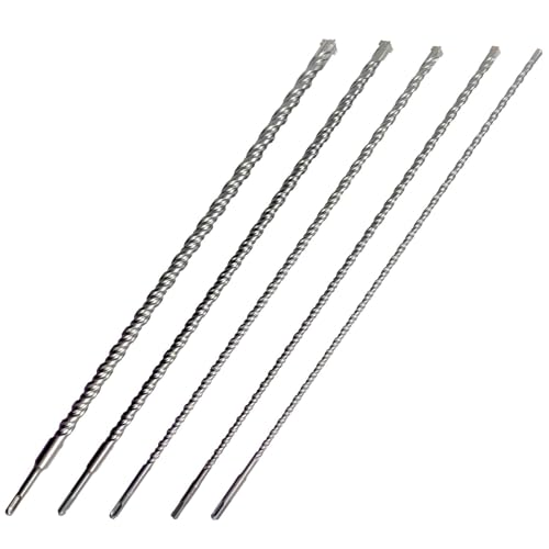 FINEUNAN 5tlg SDS Plus Bohrer Set - SDS Hammerbohrer für beton, ziegel, zement, stein mit 4 Schneiden - inkl. Größen 8 10 12 16 20 x 600mm - SDS Plus-Schaft passend für Bohrhammer von FINEUNAN