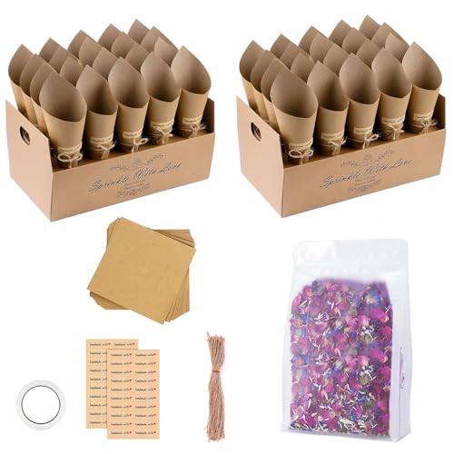 FINEVERNEK 40 Stück Hochzeit Kraftpapier Kegel mit 2 Konfetti Kegelhalter, 200g Natürliches Hochzeitskonfetti, Konfetti Hochzeit Papier Kegel ür Deko Hochzeit Geburtstag Party FINEVERNEK 40 Stück Hochzeit Kraftpapier Kegel mit 2 Konfetti Kegelhalter, 200g Natürliches Hochzeitskonfetti, Konfetti Hochzeit Papier Kegel ür Deko Hochzeit Geburtstag Party von FINEVERNEK