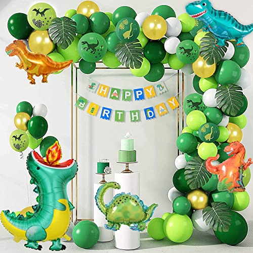 FINEVERNEK Luftballons Geburtstag Dino, Dinosaurier Geburtstag Deko, Dino Party Dekoration Ballons,Junge Geburtstag Dekoration Dinosaurier Junglen Luftballon von FINEVERNEK