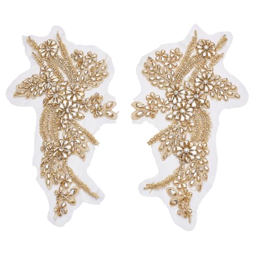 FINGERINSPIRE 1 Paar Handgefertigte Strass Applikationen 336x178x6.5mm Dunkelkhaki Stickerei Blumen Strasssteine Perlen Kleidung Stoffflicken Nähen Perlen Applikation Für Hochzeitskleider Bekleidungs FINGERINSPIRE 1 Paar Handgefertigte Strass Applikationen 336x178x6.5mm Dunkelkhaki Stickerei Blumen Strasssteine Perlen Kleidung Stoffflicken Nähen Perlen Applikation Für Hochzeitskleider Bekleidungs von FINGERINSPIRE