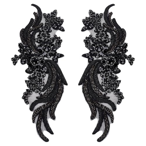 FINGERINSPIRE 1 Paar Schwarze Strass Applikationen Für Kleidung 36x13.8cm Große Phönixschwanz Form Zum Aufnähen Auf DIY Kleidung Applikationen Flicken Zum Reparieren Nähen Basteln Dekoration FINGERINSPIRE 1 Paar Schwarze Strass Applikationen Für Kleidung 36x13.8cm Große Phönixschwanz Form Zum Aufnähen Auf DIY Kleidung Applikationen Flicken Zum Reparieren Nähen Basteln Dekoration von FINGERINSPIRE