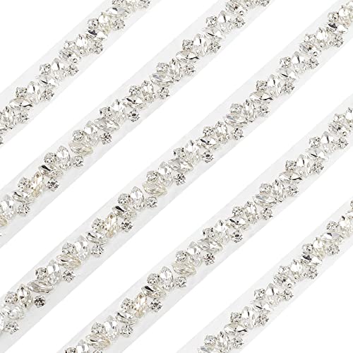FINGERINSPIRE 1 Yard 15mm Glas Strassstein Applique Trim Bügeln auf Crystal Trim, Bling Crystal Edge Trim Ribbon Band Hotfix Strass Trimmen mit Legierung Basis für DIY Braut Gürtel Verschönerung FINGERINSPIRE 1 Yard 15mm Glas Strassstein Applique Trim Bügeln auf Crystal Trim, Bling Crystal Edge Trim Ribbon Band Hotfix Strass Trimmen mit Legierung Basis für DIY Braut Gürtel Verschönerung von FINGERINSPIRE