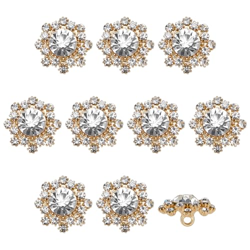 FINGERINSPIRE 10 Stück Blumen Strass Ösenknöpfe 16.5mm Klare Kristall Blumen Aufnähknöpfe Mit 1 Loch Strass Goldene Legierungsknöpfe Kristall Ösenknöpfe Für DIY Bastel Und Blumenstrauß Dekoration FINGERINSPIRE 10 Stück Blumen Strass Ösenknöpfe 16.5mm Klare Kristall Blumen Aufnähknöpfe Mit 1 Loch Strass Goldene Legierungsknöpfe Kristall Ösenknöpfe Für DIY Bastel Und Blumenstrauß Dekoration von FINGERINSPIRE