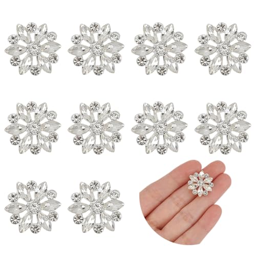 FINGERINSPIRE 10 Stück Strass Ösenknöpfe 20mm Durchmesser Kristall Strassknöpfe Blumenform Strassknöpfe Zum Nähen Legierung Strass Schmuckknöpfe Für DIY Hutdekoration FINGERINSPIRE 10 Stück Strass Ösenknöpfe 20mm Durchmesser Kristall Strassknöpfe Blumenform Strassknöpfe Zum Nähen Legierung Strass Schmuckknöpfe Für DIY Hutdekoration von FINGERINSPIRE