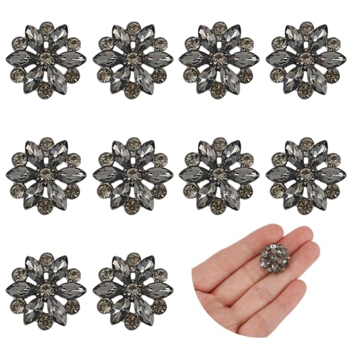 FINGERINSPIRE 10 Stück Strass Ösenknöpfe 20mm Durchmesser Schwarze Diamant Strassknöpfe Blumenform Strassknöpfe Zum Nähen Legierung Strass Schmuckknöpfe Für Hutdekoration FINGERINSPIRE 10 Stück Strass Ösenknöpfe 20mm Durchmesser Schwarze Diamant Strassknöpfe Blumenform Strassknöpfe Zum Nähen Legierung Strass Schmuckknöpfe Für Hutdekoration von FINGERINSPIRE