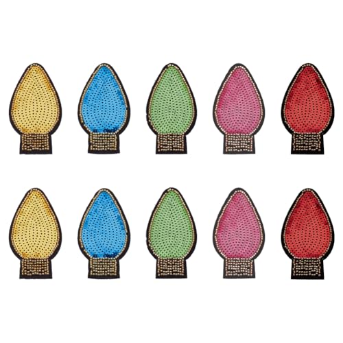 FINGERINSPIRE 10 Stück Weihnachts Glühbirnen Aufnäher 5 Farben Glühbirnen Pailletten Aufnäher Polyester Glühbirnen Perlen Applikation Pailletten Zum Aufnähen/Aufbügeln Glühbirnen Glitzer Applikation FINGERINSPIRE 10 Stück Weihnachts Glühbirnen Aufnäher 5 Farben Glühbirnen Pailletten Aufnäher Polyester Glühbirnen Perlen Applikation Pailletten Zum Aufnähen/Aufbügeln Glühbirnen Glitzer Applikation von FINGERINSPIRE