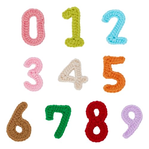 FINGERINSPIRE 10 Stück gehäkelte Wollflicken mit den Zahlen 0–9, 10 Farben, zum Nähen, Häkeln, dekorative Strickapplikation für handgefertigte DIY-Accessoires, Kleidung, Rucksäcke, Hut-Dekoration FINGERINSPIRE 10 Stück gehäkelte Wollflicken mit den Zahlen 0–9, 10 Farben, zum Nähen, Häkeln, dekorative Strickapplikation für handgefertigte DIY-Accessoires, Kleidung, Rucksäcke, Hut-Dekoration von FINGERINSPIRE