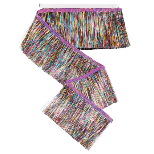 FINGERINSPIRE 10 m Metallische Fransenborte 10.5 cm Breit Polyester Fransenbandbesatz Bunte Quastenborte Zum Nähen Lametta Fransenbesatz Für Heimwerker Basteln Kostüm Fransenband Für Party Dekoration FINGERINSPIRE 10 m Metallische Fransenborte 10.5 cm Breit Polyester Fransenbandbesatz Bunte Quastenborte Zum Nähen Lametta Fransenbesatz Für Heimwerker Basteln Kostüm Fransenband Für Party Dekoration von FINGERINSPIRE