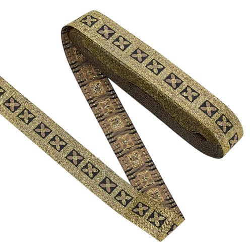FINGERINSPIRE 10 m Schwarzes Und Goldenes Vintage Jacquardband 25mm Breit Blumen Jacquardband Ethnischer Stil Gewebter Polyesterbesatz Mit Blumenmuster Für Heimwerker Nähen Basteln Heimdekoration FINGERINSPIRE 10 m Schwarzes Und Goldenes Vintage Jacquardband 25mm Breit Blumen Jacquardband Ethnischer Stil Gewebter Polyesterbesatz Mit Blumenmuster Für Heimwerker Nähen Basteln Heimdekoration von FINGERINSPIRE