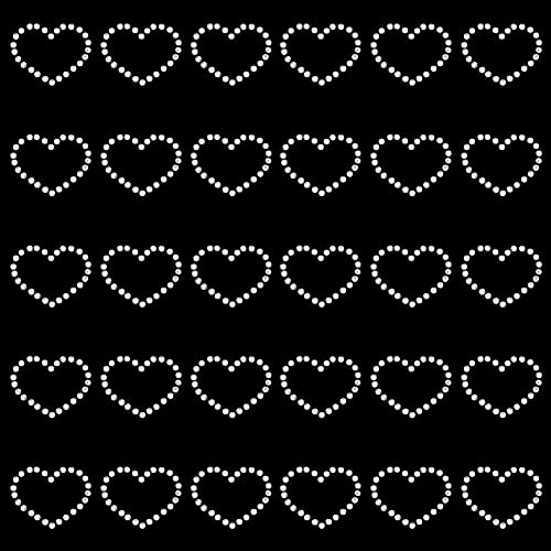 FINGERINSPIRE 100 STÜCKE Herz Aufbügeln Strass Bling Kristall Transfers 24x20mm Klar Silber Liebe Herz Muster Kristall Strass Aufkleber Glitter Hotfix Sparkle Aufkleber Für Kostüm Kleid Dekor von FINGERINSPIRE
