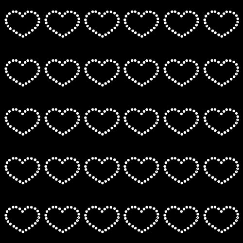 FINGERINSPIRE 100 Stück Herz zum Aufbügeln mit Strasssteinen, glitzernd, 2.3x2 cm, transparent, silberfarben, Liebesherz-Muster, Kristall-Strass-Aufkleber, Glitzer, Hotfix, Kleid, Dekoration von FINGERINSPIRE