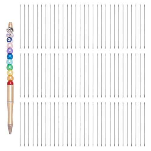 FINGERINSPIRE 100 Stück Metallrohlinge Für Perlenstifte 117x1.8mm 304 Stiftstäbe Aus Edelstahl DIY Kugelschreiber Minen Ersatzteile Zum Basteln von Perlenstiften Mit Aufbewahrungsbox Aus Kunststoff von FINGERINSPIRE