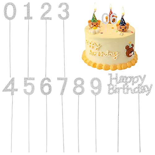 FINGERINSPIRE 11 Stück Happy Birthday Tortenaufleger Silber Metall Strass Kuchen Dekoration Nummer 0-9 Geburtstag Kuchen Topper Bling Cupcake Toppers für Party Hochzeit Jahrestag 156~164x16~92.5mm FINGERINSPIRE 11 Stück Happy Birthday Tortenaufleger Silber Metall Strass Kuchen Dekoration Nummer 0-9 Geburtstag Kuchen Topper Bling Cupcake Toppers für Party Hochzeit Jahrestag 156~164x16~92.5mm von FINGERINSPIRE