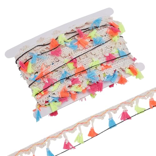 FINGERINSPIRE 11.4 m Vintage Fransenbesatz Mit Knotenquaste 40mm Breit Polyester Quasten Spitzenband Bunt Lange Fransenbesatz Fransenbesatz Zum Nähen Für Vorhänge Kissen Lampen Fransenbasteleien FINGERINSPIRE 11.4 m Vintage Fransenbesatz Mit Knotenquaste 40mm Breit Polyester Quasten Spitzenband Bunt Lange Fransenbesatz Fransenbesatz Zum Nähen Für Vorhänge Kissen Lampen Fransenbasteleien von FINGERINSPIRE