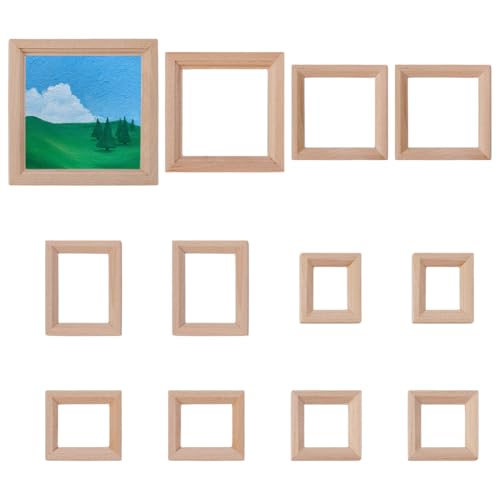 FINGERINSPIRE 12 Stück Miniatur Fotorahmen Aus Holz 7 Stile Mini Bilderrahmen Aus Holz Mini Hausdekoration Simulations Bilderrahmen Rechteckig Puppenhaus Fotorahmen Für Zuhause Miniatur Ornamente von FINGERINSPIRE