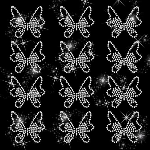 FINGERINSPIRE 12 Stück Schmetterling Strass Eisen auf Hotfix Transfer 2,5x2 Zoll Kleidung Reparatur Dekoration für Kleidung DIY Projekte Schuhe Kleidungsstücke Taschen Dekoration FINGERINSPIRE 12 Stück Schmetterling Strass Eisen auf Hotfix Transfer 2,5x2 Zoll Kleidung Reparatur Dekoration für Kleidung DIY Projekte Schuhe Kleidungsstücke Taschen Dekoration von FINGERINSPIRE