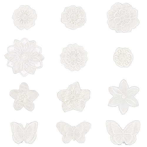FINGERINSPIRE 12 Stück Weiße Spitzen Stickerei Patches Selbstklebende Blumen Schmetterlings Applikationen Organza Blumen Patches Aufnäher Applikationen DIY Kostümzubehör Zum Reparieren Und Dekorieren FINGERINSPIRE 12 Stück Weiße Spitzen Stickerei Patches Selbstklebende Blumen Schmetterlings Applikationen Organza Blumen Patches Aufnäher Applikationen DIY Kostümzubehör Zum Reparieren Und Dekorieren von FINGERINSPIRE