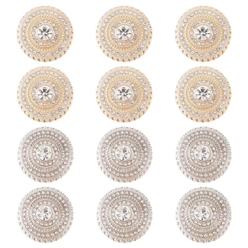FINGERINSPIRE 12 Stück 2 Stil Strass Knopf 2cm Flach Rund Brautstrauß Legierung Silber Gold Knöpfe Kristall Mit 1-Loch Vintage Gold Für Hochzeitsdekoration DIY Nähen FINGERINSPIRE 12 Stück 2 Stil Strass Knopf 2cm Flach Rund Brautstrauß Legierung Silber Gold Knöpfe Kristall Mit 1-Loch Vintage Gold Für Hochzeitsdekoration DIY Nähen von FINGERINSPIRE