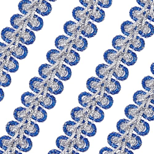 FINGERINSPIRE 13,7m 10mm Metallgeflecht Spitzenborte Blau & Silber Nähen Centipede Geflochtene Spitze Verzierte Gimpenborte für Hochzeit Braut DIY Kleidung Schmuck Basteln Nähen Heimdekoration FINGERINSPIRE 13,7m 10mm Metallgeflecht Spitzenborte Blau & Silber Nähen Centipede Geflochtene Spitze Verzierte Gimpenborte für Hochzeit Braut DIY Kleidung Schmuck Basteln Nähen Heimdekoration von FINGERINSPIRE