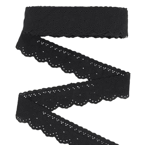 FINGERINSPIRE 13.7 m Ösen Spitzenband Mit Schleife 40 mm Breit Baumwolle Schleifenmuster Stickerei Spitzenband Schwarze Ösen Spitzenbesatz Ösen Rüschen Nähbesatz Für Kleider Kleidungsdekorationen FINGERINSPIRE 13.7 m Ösen Spitzenband Mit Schleife 40 mm Breit Baumwolle Schleifenmuster Stickerei Spitzenband Schwarze Ösen Spitzenbesatz Ösen Rüschen Nähbesatz Für Kleider Kleidungsdekorationen von FINGERINSPIRE