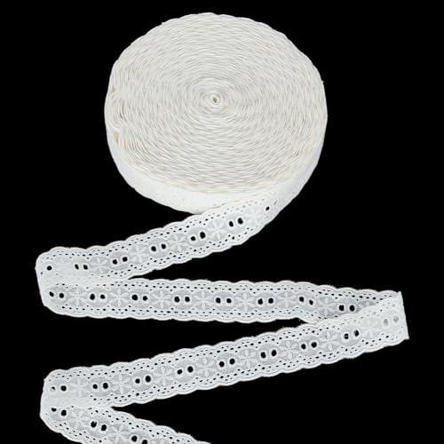 FINGERINSPIRE 13.7 m Ösen Spitzenbesatz 29mm Breit Baumwoll Blumen Spitzenband Weiße Stickerei Ösenmuster Gewellter Rand Florales Besatzband Zum Nähen von Taschen Haustieren Kleidungsdekoration FINGERINSPIRE 13.7 m Ösen Spitzenbesatz 29mm Breit Baumwoll Blumen Spitzenband Weiße Stickerei Ösenmuster Gewellter Rand Florales Besatzband Zum Nähen von Taschen Haustieren Kleidungsdekoration von FINGERINSPIRE