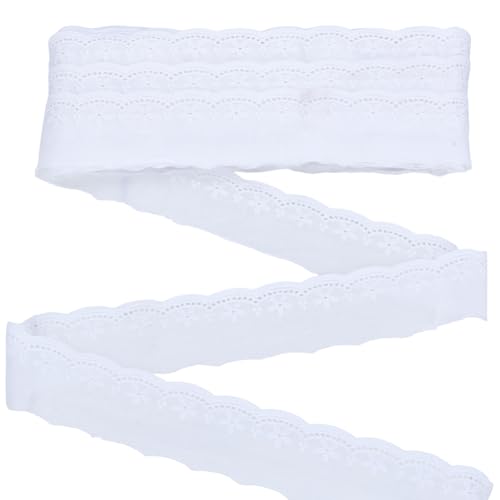 FINGERINSPIRE 14.6 m Baumwoll Ösen Spitzenband 45mm Breit Weiß Bestickte Nähspitze Hochwertige Baumwoll Spitzenkante Für Brautkleider Und Puppenkleidung DIY Basteln Und Modedesign FINGERINSPIRE 14.6 m Baumwoll Ösen Spitzenband 45mm Breit Weiß Bestickte Nähspitze Hochwertige Baumwoll Spitzenkante Für Brautkleider Und Puppenkleidung DIY Basteln Und Modedesign von FINGERINSPIRE