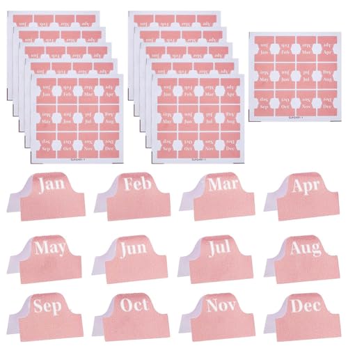 FINGERINSPIRE 15 Blatt Selbstklebende Monatsaufkleber Insgesamt 180 Stück Rosa PVC Kalenderaufkleber Planer 12 Monats Registerkarten Dekorative Etiketten Kalenderaufkleber Für Büro Studienplaner FINGERINSPIRE 15 Blatt Selbstklebende Monatsaufkleber Insgesamt 180 Stück Rosa PVC Kalenderaufkleber Planer 12 Monats Registerkarten Dekorative Etiketten Kalenderaufkleber Für Büro Studienplaner von FINGERINSPIRE