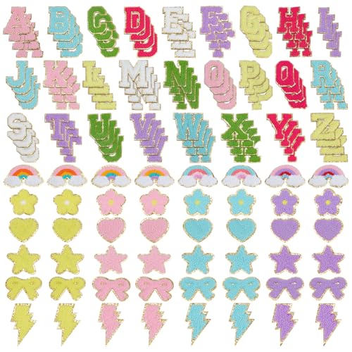 FINGERINSPIRE 152 Stück Buchstaben Chenille Flicken 7 Stile Selbstklebend Regenbogen Herz Stern Blumen Schleife Applikationsflicken Nähen Chenille Verzierung Mit Goldrand Für Kostümdekoration FINGERINSPIRE 152 Stück Buchstaben Chenille Flicken 7 Stile Selbstklebend Regenbogen Herz Stern Blumen Schleife Applikationsflicken Nähen Chenille Verzierung Mit Goldrand Für Kostümdekoration von FINGERINSPIRE
