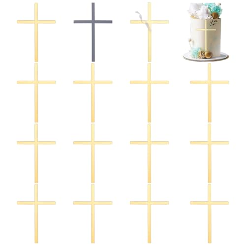 FINGERINSPIRE 16 Stück Cupcake Topper Mit Kreuz 152x97x0.8mm Goldene Spiegel Acryl Hochzeitskreuz Kuchendekoration Taufe Tortenaufsatz Kreuzkuchen Religiöser Feier Charm Für Partys FINGERINSPIRE 16 Stück Cupcake Topper Mit Kreuz 152x97x0.8mm Goldene Spiegel Acryl Hochzeitskreuz Kuchendekoration Taufe Tortenaufsatz Kreuzkuchen Religiöser Feier Charm Für Partys von FINGERINSPIRE