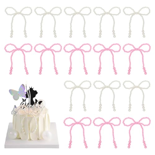 FINGERINSPIRE 16 Stück Perlenschleifen Kuchenaufsatz Rosa Weiße Schleife Perlenschleifen Cupcake Aufsatz Schleifen Kuchendekoration Für Hochzeit Brautparty Geburtstag Babyparty Partydekorationen FINGERINSPIRE 16 Stück Perlenschleifen Kuchenaufsatz Rosa Weiße Schleife Perlenschleifen Cupcake Aufsatz Schleifen Kuchendekoration Für Hochzeit Brautparty Geburtstag Babyparty Partydekorationen von FINGERINSPIRE