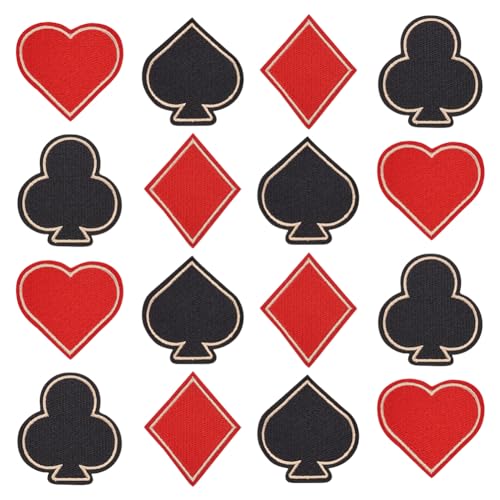 FINGERINSPIRE 16 Stück Pik Kreuz Herz Karo Poker Applikationen Spielkarten Aufnäher Zum Aufbügeln Vegas Gaming Stickapplikation Polyester Nähen Poker Patch Kleidung Reparatur Patch Für Heimwerker FINGERINSPIRE 16 Stück Pik Kreuz Herz Karo Poker Applikationen Spielkarten Aufnäher Zum Aufbügeln Vegas Gaming Stickapplikation Polyester Nähen Poker Patch Kleidung Reparatur Patch Für Heimwerker von FINGERINSPIRE