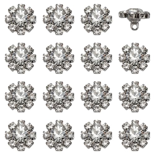 FINGERINSPIRE 16 Stück Strass-Knöpfe mit Messing-Schaft, 11 mm im Durchmesser, dekorative Kristall-Strass-Knöpfe, wiederverwendbar, Rotguss, Blumenform, Verzierung zum Nähen, Basteln, Kleidung FINGERINSPIRE 16 Stück Strass-Knöpfe mit Messing-Schaft, 11 mm im Durchmesser, dekorative Kristall-Strass-Knöpfe, wiederverwendbar, Rotguss, Blumenform, Verzierung zum Nähen, Basteln, Kleidung von FINGERINSPIRE