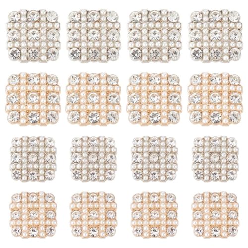 FINGERINSPIRE 16PCS 4 Stil Strass Perle Legierung Knöpfe 14.5mm&17.5mm Quadratisch Nähen auf Kleidung Knöpfe Silber Gold Faux Perle Knopf Embellishments Flatback Metall Knöpfe mit 1-Loch FINGERINSPIRE 16PCS 4 Stil Strass Perle Legierung Knöpfe 14.5mm&17.5mm Quadratisch Nähen auf Kleidung Knöpfe Silber Gold Faux Perle Knopf Embellishments Flatback Metall Knöpfe mit 1-Loch von FINGERINSPIRE